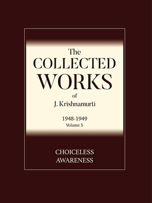 cover image of Choiceless Awareness